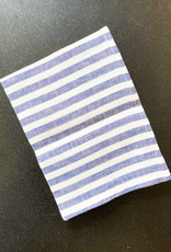 Fog Linen Work Kitchen Towel - Navy + White Stripe