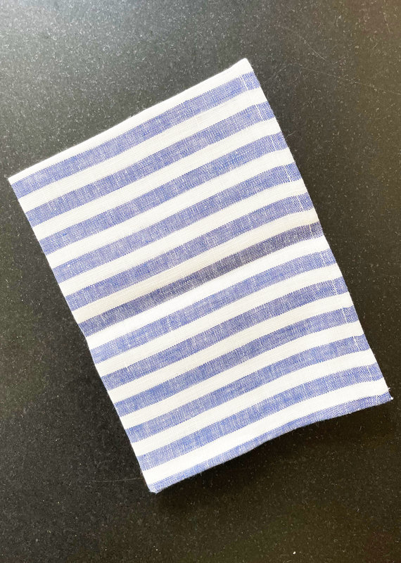 Fog Linen Work Kitchen Towel - Navy + White Stripe