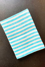 Fog Linen Work Kitchen Towel - Light Blue + White Stripe