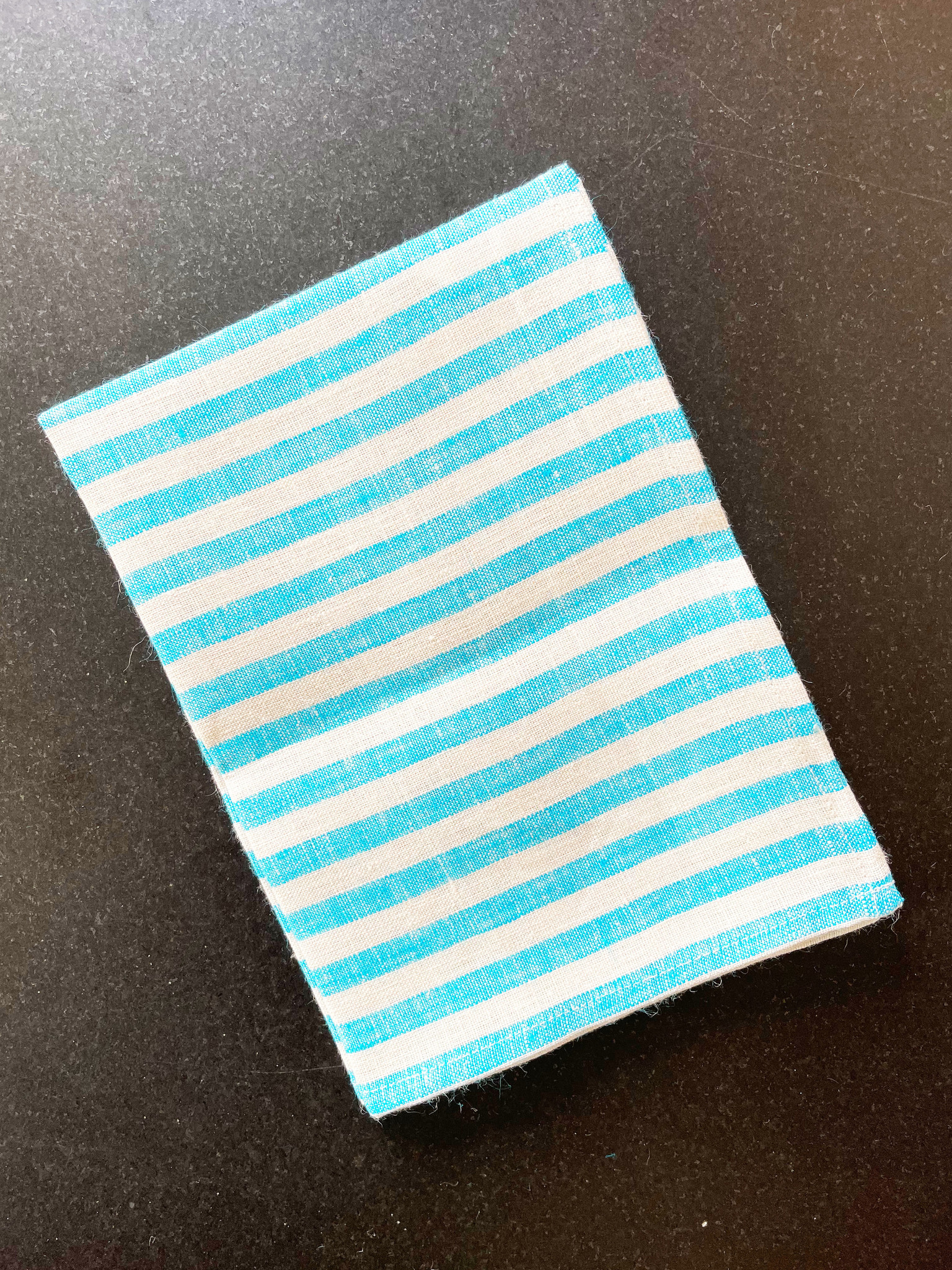 Fog Linen Light Blue + White Striped Towel - CORK