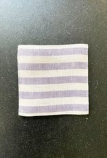 Fog Linen Work Coaster - Lavender + White Stripe