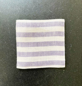 Fog Linen Work Coaster - Lavender + White Stripe