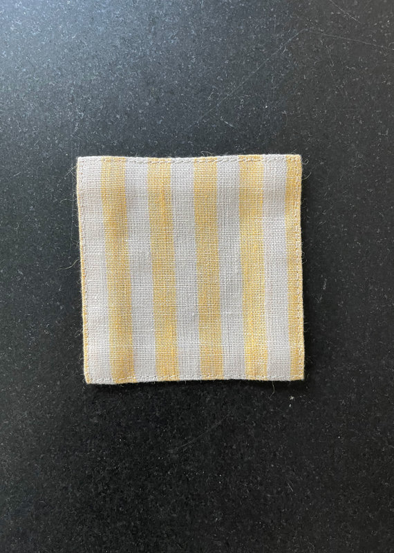 Fog Linen Yellow + White Striped Towel - CORK