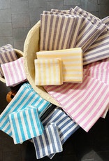 Fog Linen Work Kitchen Towel - Lavender + White Stripe