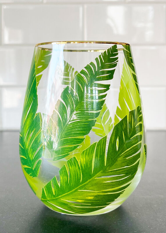 Banana Leaf Stemless Wine Glass