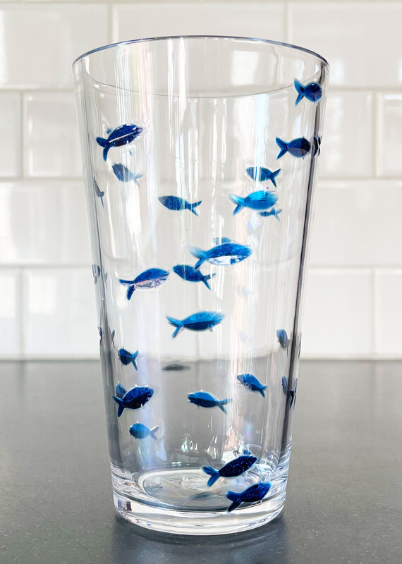 Blue Fish Acrylic Highball Tumbler Glass