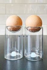 Glass Salt + Pepper Shakers