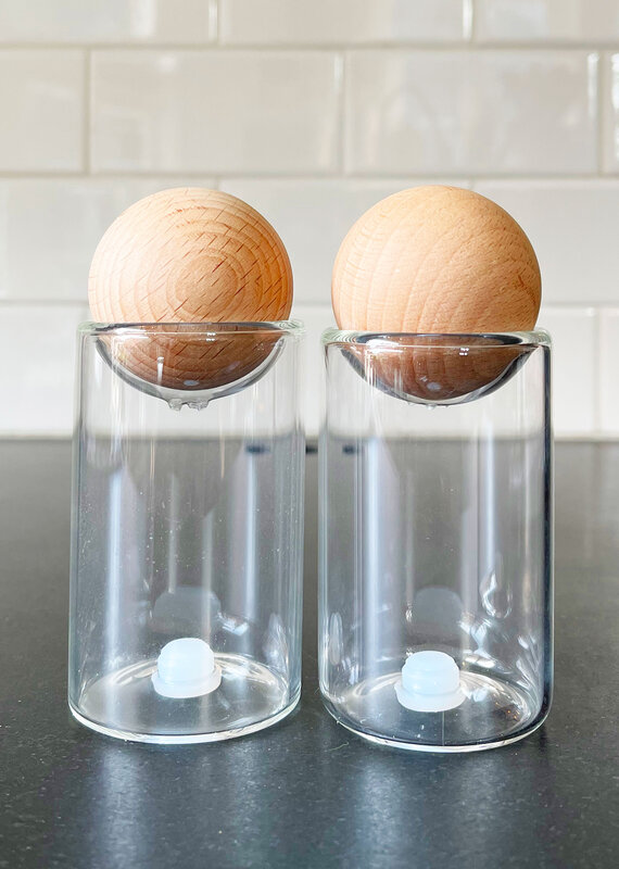 Glass Salt + Pepper Shakers