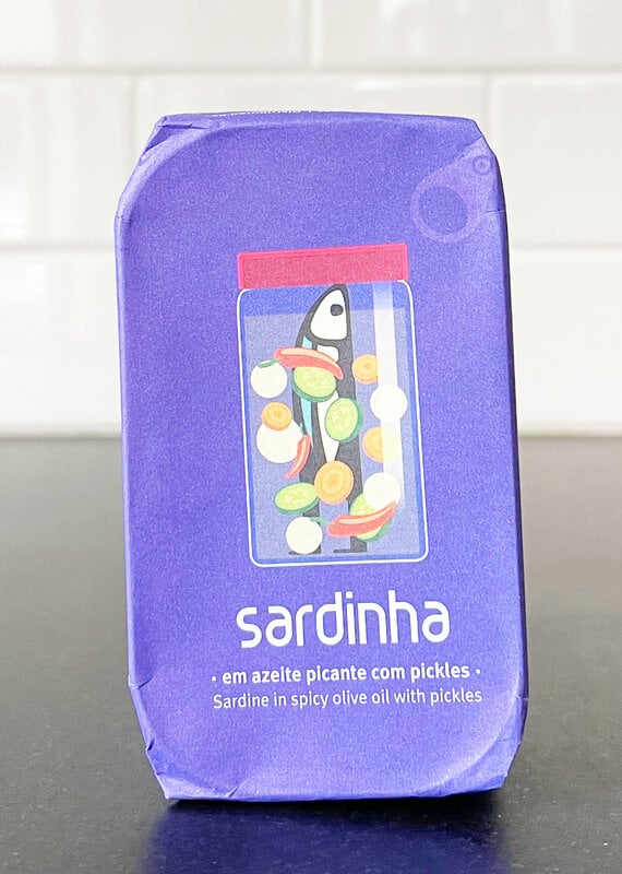 Sardinha Sardines in Spicy Olive Oil with Pickles