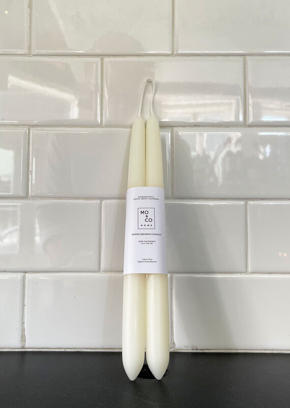 Mo&Co Beeswax 10" Candles - Ivory