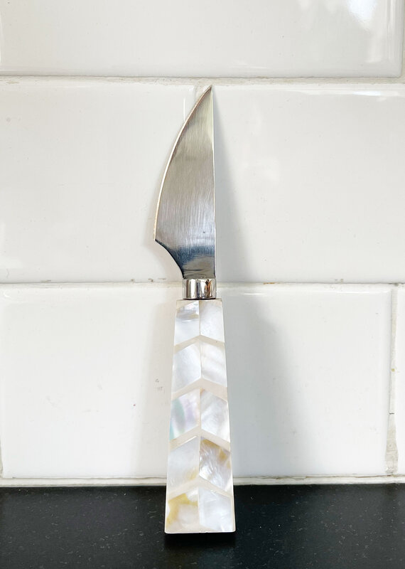 Stainless Steel & Shell Mosaic Cheese Knife