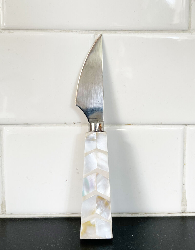 Stainless Steel & Shell Mosaic Cheese Knife