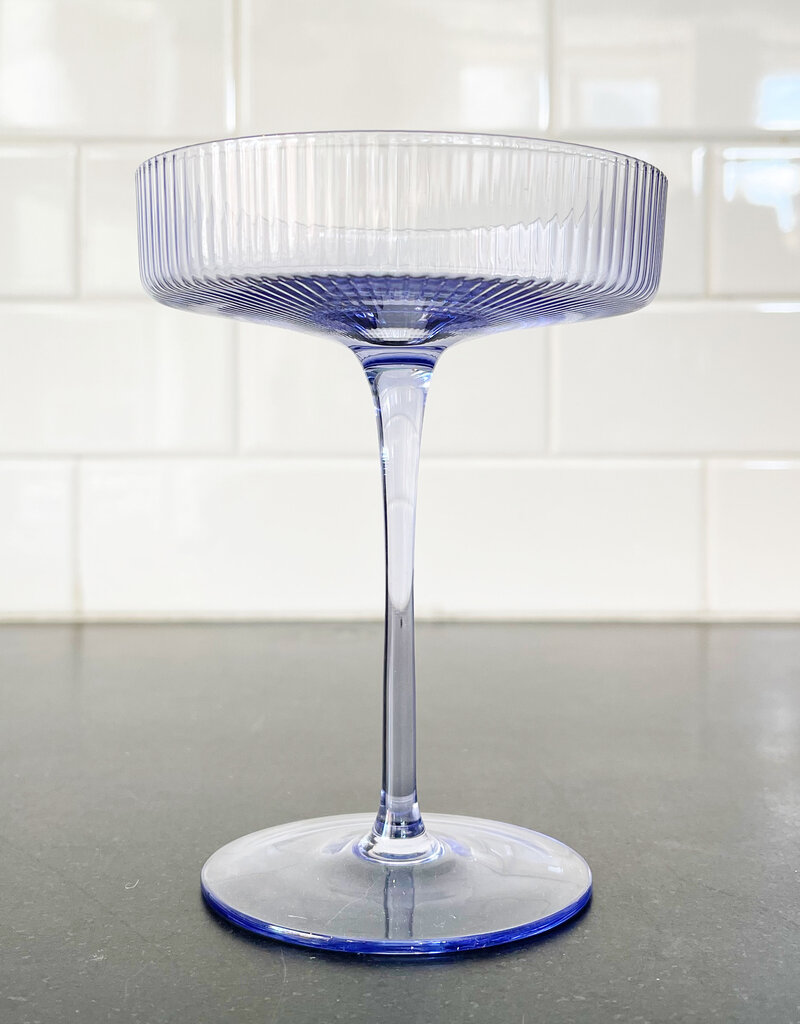 Lavender Ripple Coupe Glass