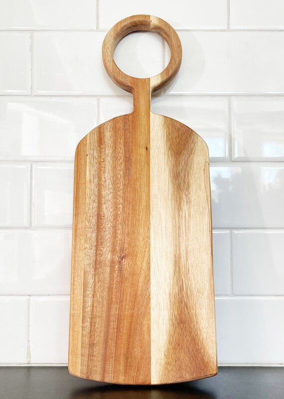 Acacia Wood Cheese Board with Round Handle