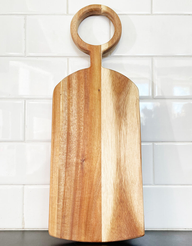 Acacia Wood Cheese Board with Round Handle