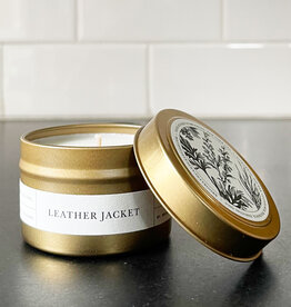 Brooklyn Candle Studio Leather Jacket Gold Travel Candle