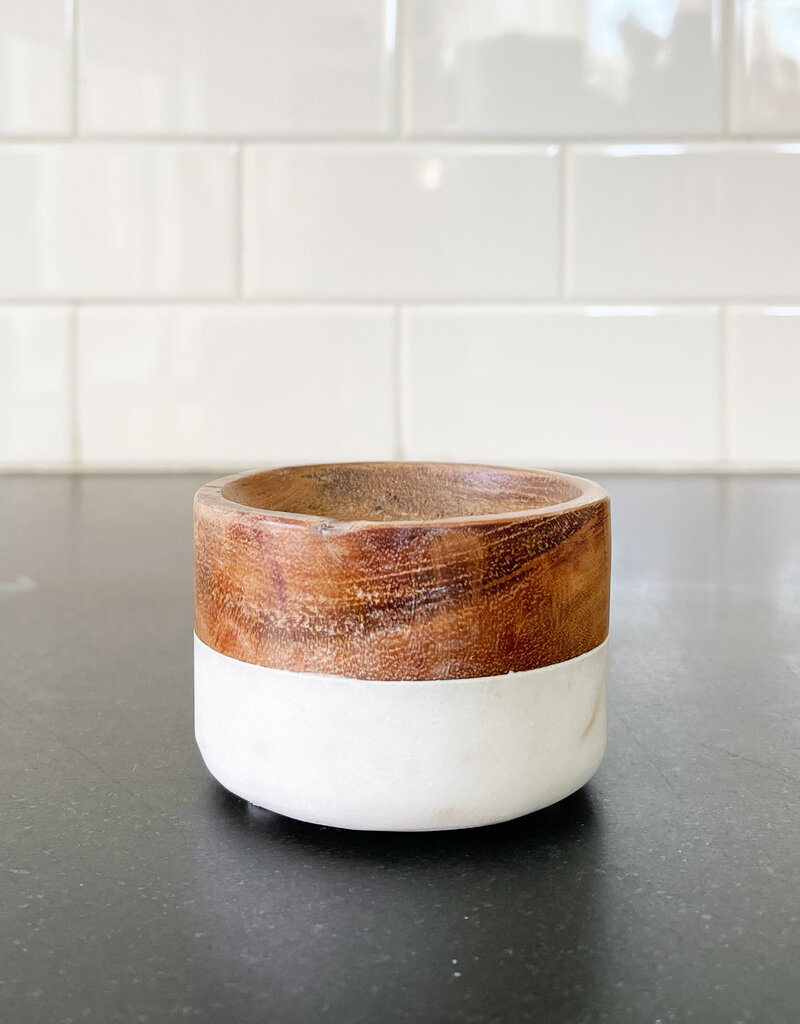Marble + Acacia  Pinch Bowl