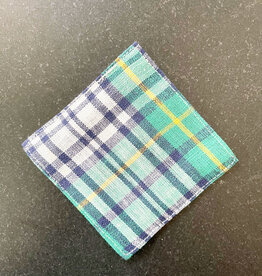 Fog Linen Green Plaid Coaster