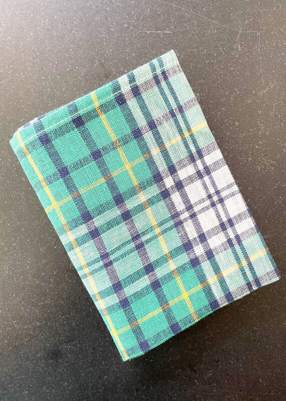 Fog Linen Green Plaid Kitchen Towel