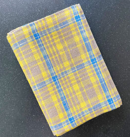 Fog Linen Yellow Plaid Kitchen Towel