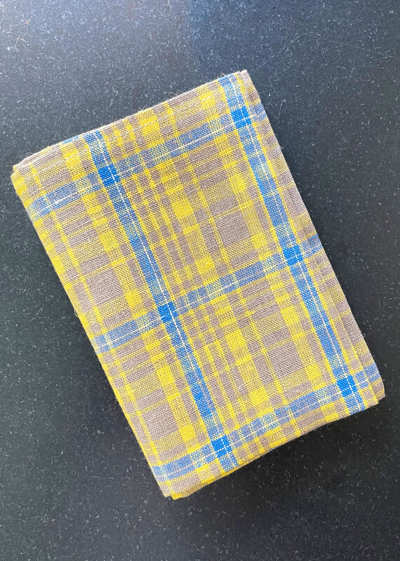 Fog Linen Yellow Plaid Kitchen Towel