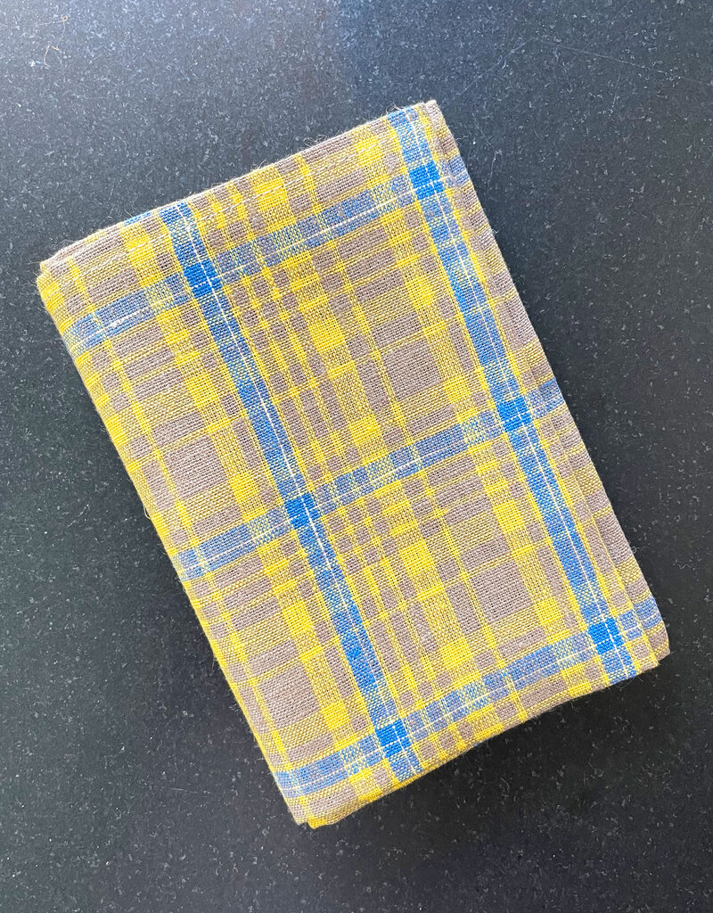Fog Linen Yellow Plaid Kitchen Towel