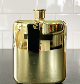 Belmont Polished Gold-Plated Flask