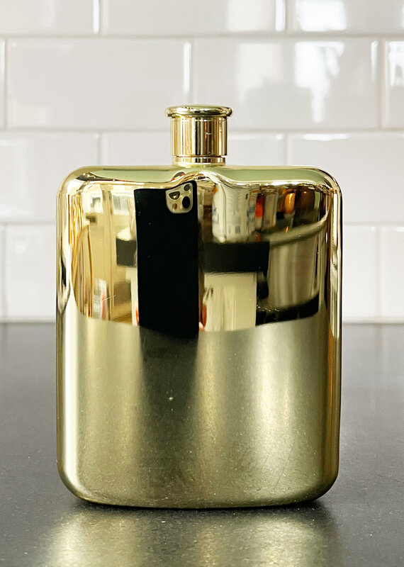 Belmont Polished Gold-Plated Flask