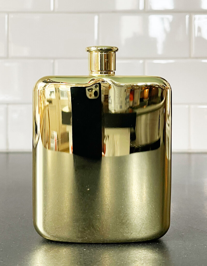 Belmont Polished Gold-Plated Flask