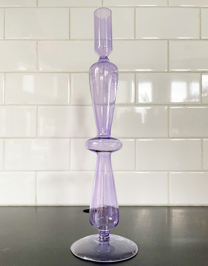 maegan Maegan Lilac Glass Candle Holder