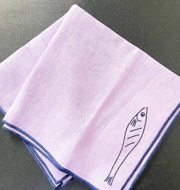 maegan Maegan Lilac Linen Fish Napkin Pair