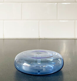 maegan Maegan Dimple Blue Glass Incense Holder