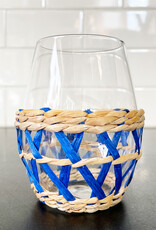 tag Tag Blue Lattice Sleeve Stemless Wine Glass