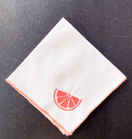 Grapefruit Embroidered Cocktail Napkin