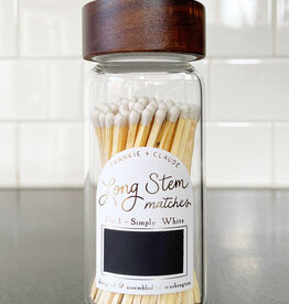 Frankie & Claude Match Jar with Birch Lid - White