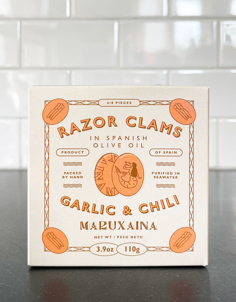 Don Gastronon Maruxaina Razor Clams in Spanish Olive Oil with Garlic & Chili