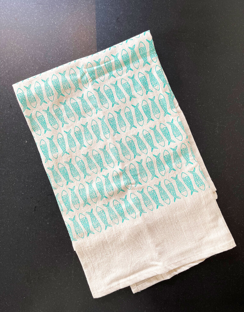 The High Fiber Turquoise Fish Tea Towel