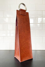 Faux Leather Single-Bottle Wine Tote