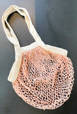 Pillowpia Pillowpia French Market Bag - Ballet Pink with Natural Trim