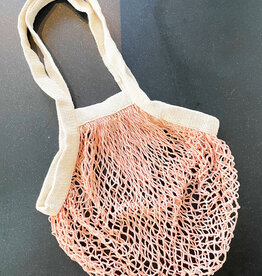 Pillowpia Pillowpia French Market Bag - Ballet Pink with Natural Trim