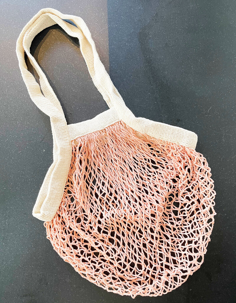 Pillowpia Pillowpia French Market Bag - Ballet Pink with Natural Trim