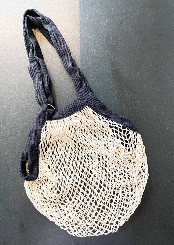 Pillowpia Pillowpia French Market Bag - Natural with Black Trim