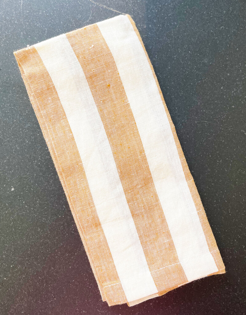 Mama & Tochter Mama & Tochter French Linen Tea Towel - Toffee Stripe
