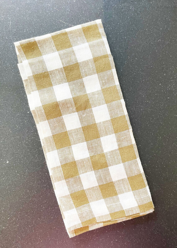Mama & Tochter Mama & Tochter French Linen Tea Towel - Olive Green Gingham