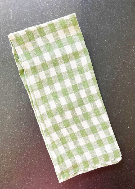 Mama & Tochter Mama & Tochter French Linen Tea Towel - Celtic Green Gingham