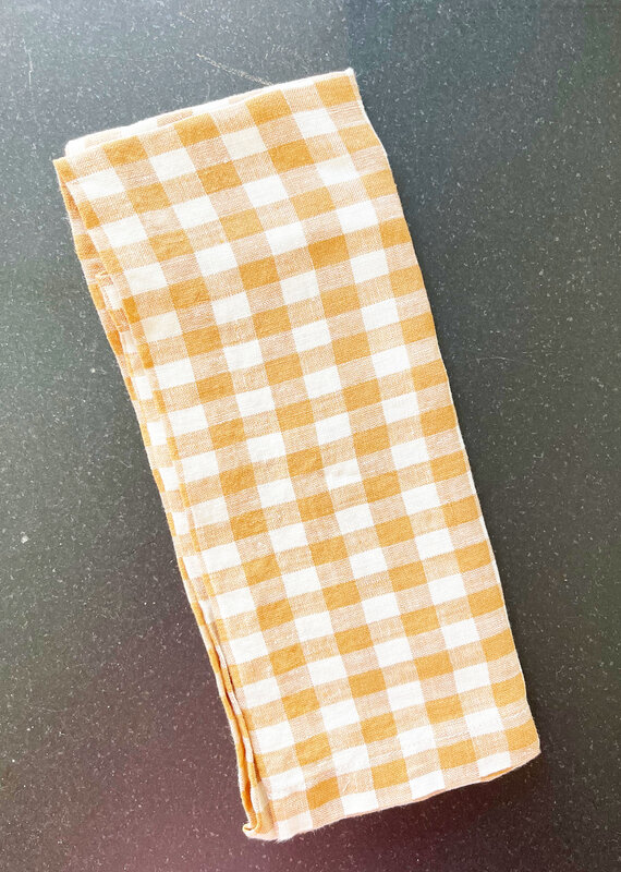 Mama & Tochter Mama & Tochter French Linen Tea Towel - Toffee Gingham