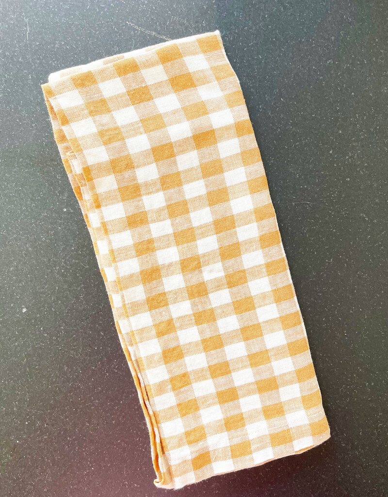 Mama & Tochter Mama & Tochter French Linen Tea Towel - Toffee Gingham