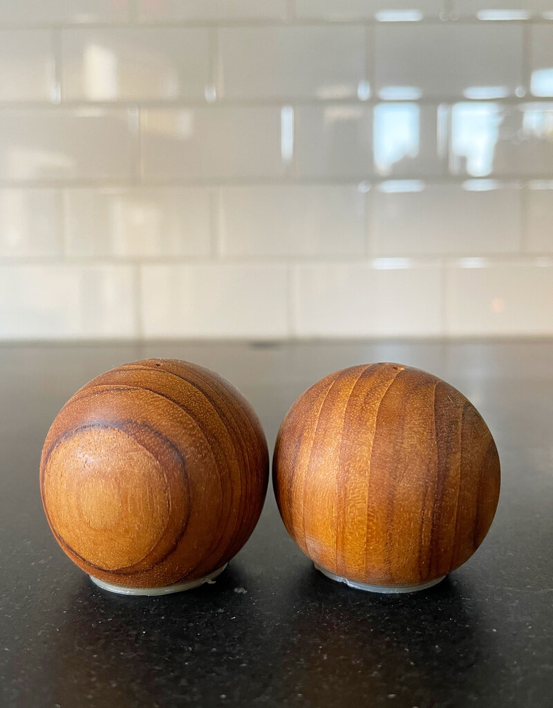 Teak Salt & Pepper Shaker Set