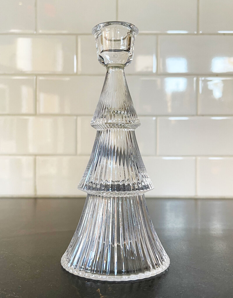 tag Glass Christmas Tree Taper Holder