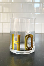 Hohoho Rocks Glass - Gold Lettering
